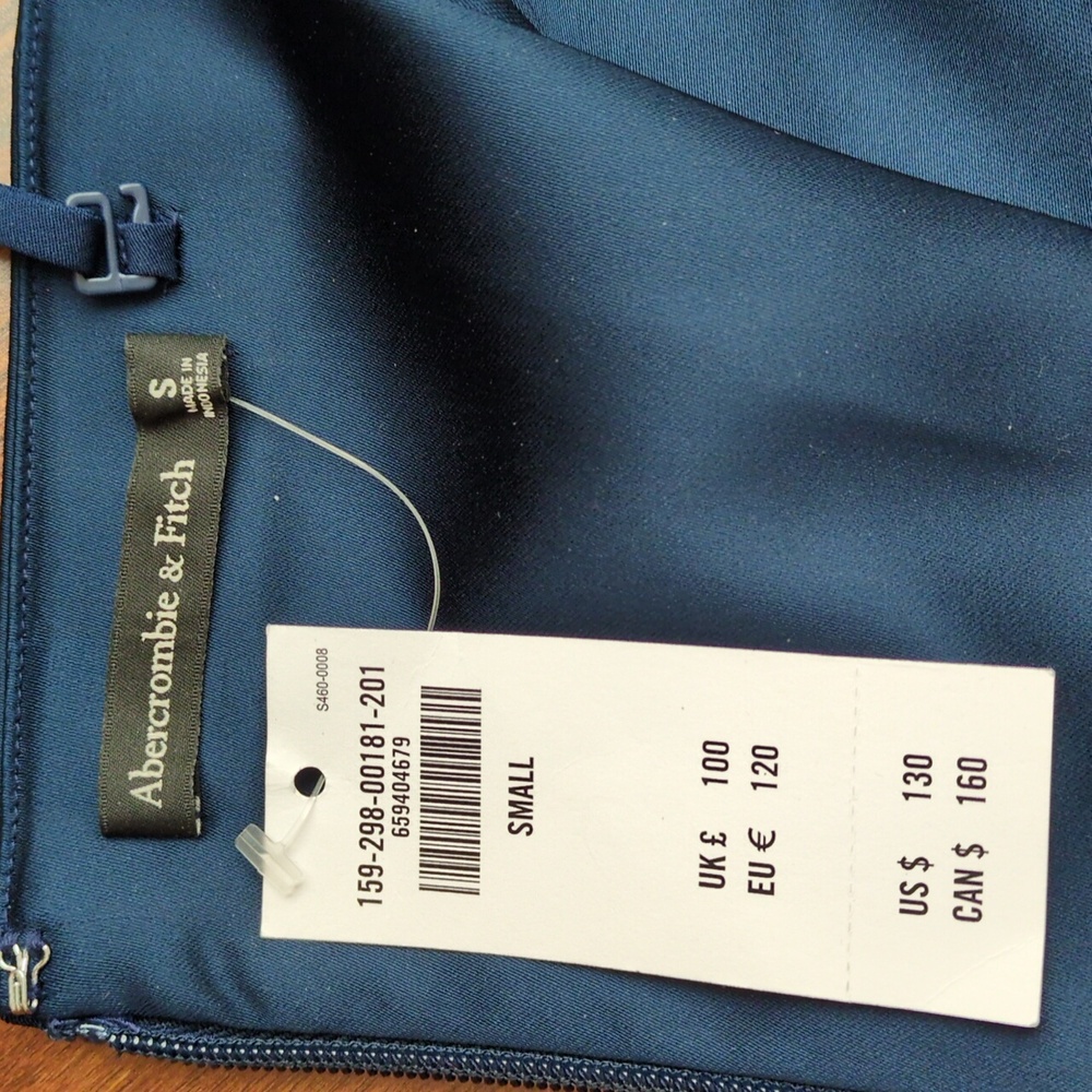 Abercrombie And Fitch Satin Maxi Dress In Navy Size S - Picture 9 of 13